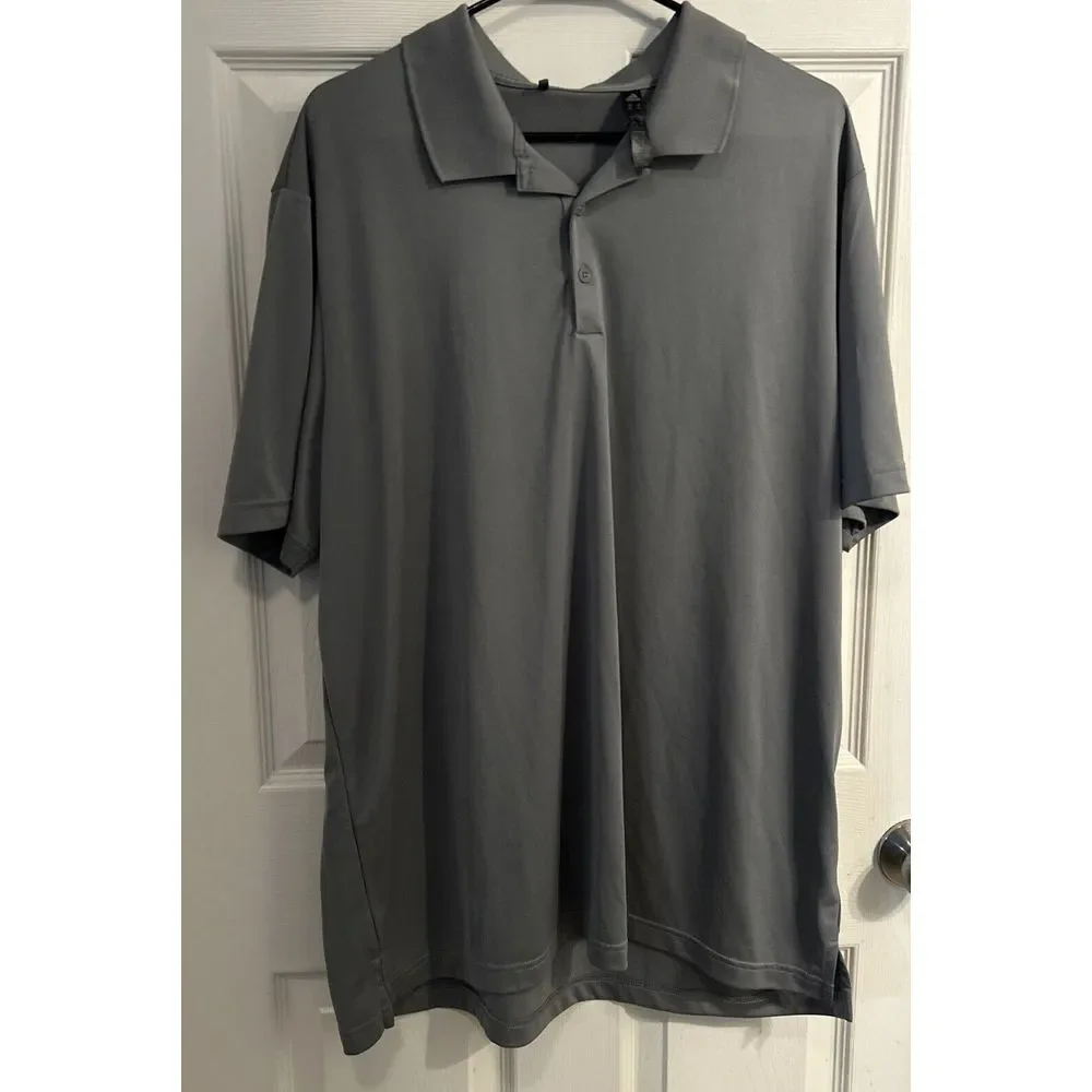 Adidas Golf Polo Gray Men's Stretch Athleisure Casual Collared Size‎ 2XL